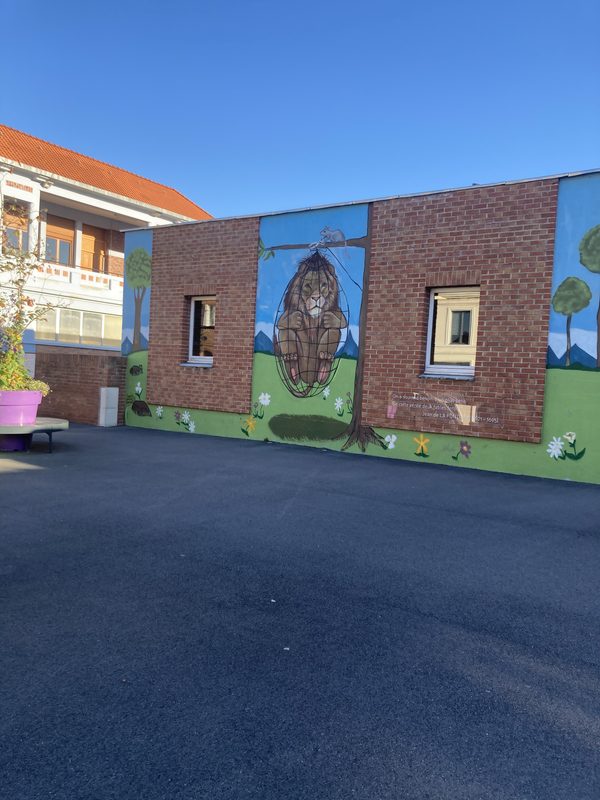 fresque école La Fontaine